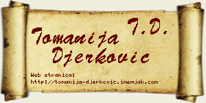 Tomanija Đerković vizit kartica